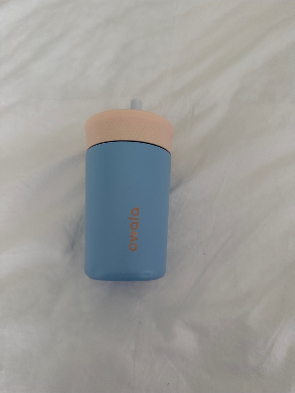 Owalo Kids Straw Cup - Blue with Peach Lid